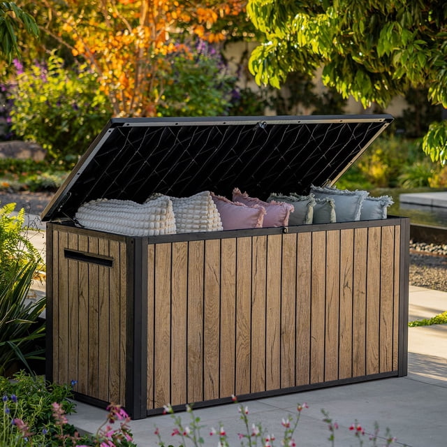 Keter Signature Collection 170 Gal. Deck Box for Indoor/Outdoor Storage
