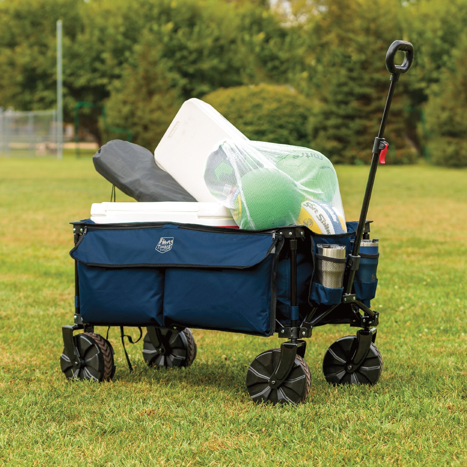 Chariot Pliable Tout-Terrain Timber Ridge - Capacité 102kg Pour Plage, Camping Et Courses