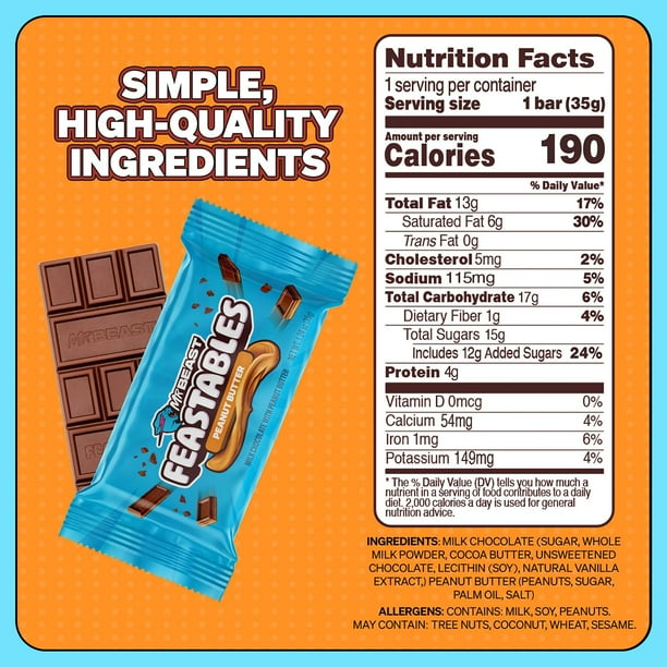 Feastables MrBeast Variety Pack Milk Chocolate Bars, 1.24 oz., 24