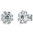 thumbnail image 1 of 14K Gold Diamond Cut Flower Stud Earrings, 1 of 4