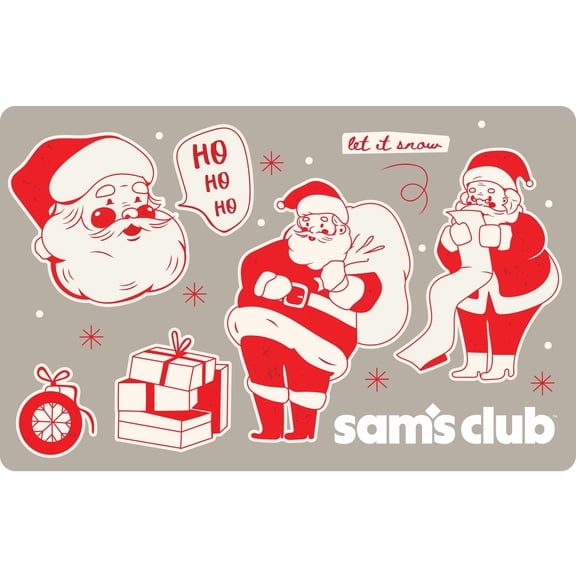 Sam's Club Santa Holiday Gift Card, Various Amounts