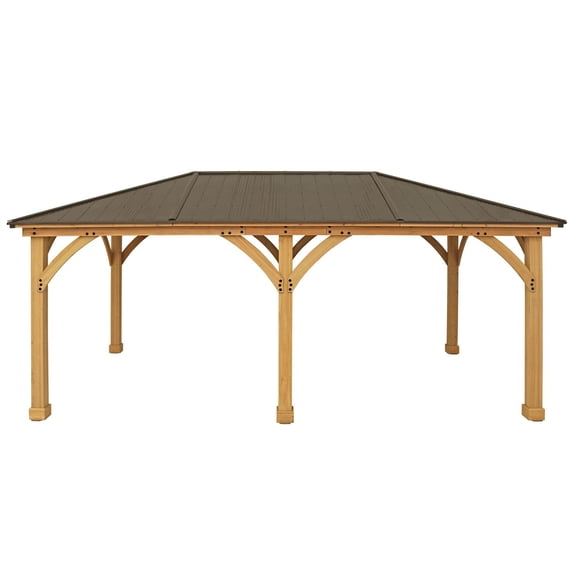 Yardistry All-Cedar Meridian Gazebo with Aluminum Roof, Choose Size