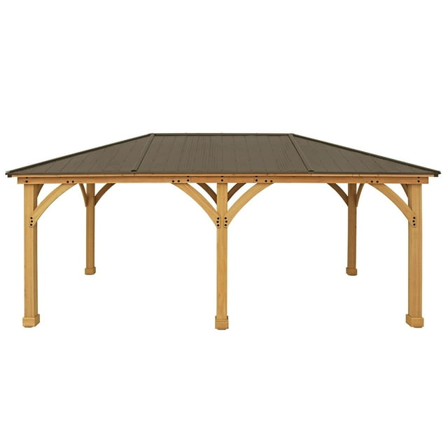 Yardistry All-Cedar Meridian Gazebo with Aluminum Roof, Choose Size