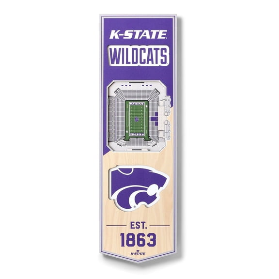 YouTheFan Kansas State Wildcats 6"x19" 3D Stadium View Banner