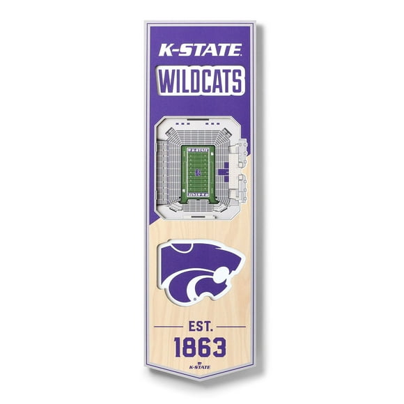 YouTheFan Kansas State Wildcats 6"x19" 3D Stadium View Banner