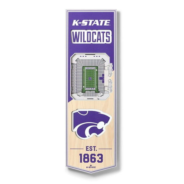 YouTheFan Kansas State Wildcats 6"x19" 3D Stadium View Banner