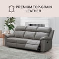thumbnail image 3 of Manhattan Top-Grain Leather 3-Piece Reclining Sofa Set, Assorted Colors, 3 of 18