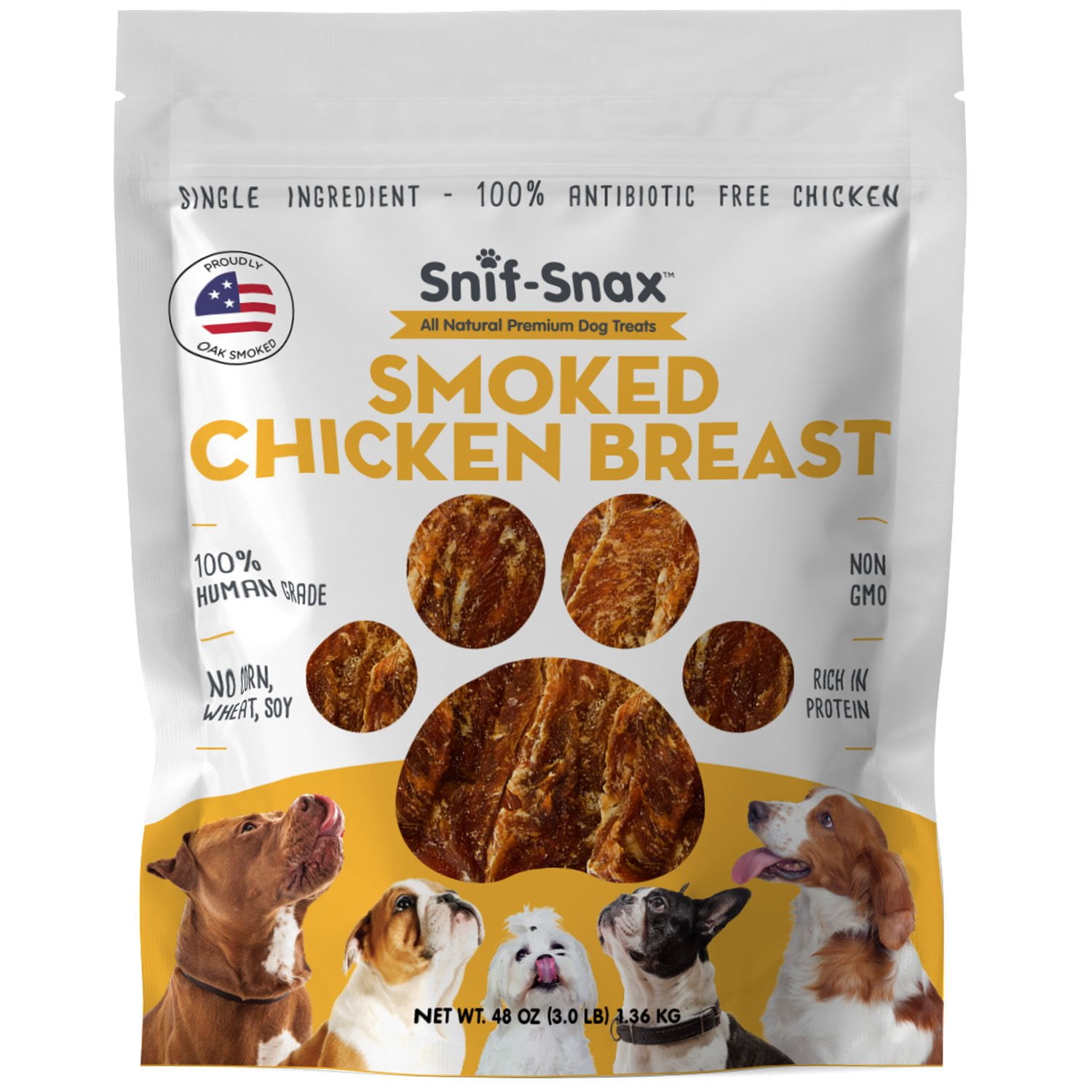 Snif-Snax Smoked Chicken Breast Dog Treats, 48