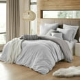 thumbnail image 1 of Modern Prewashed Crinkle Reversible Duvet Cover Set, Assorted Sizes, 1 of 5