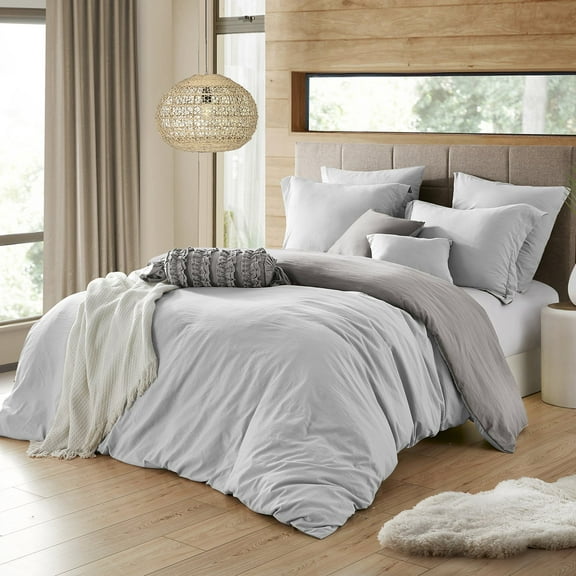 Swift Home Modern Prewashed Crinkle Reversible Duvet Cover Set, Assorted Sizes