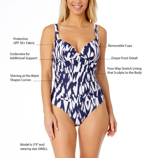 Anne Cole Limited Edition Drape Front One-Piece Swimsuit