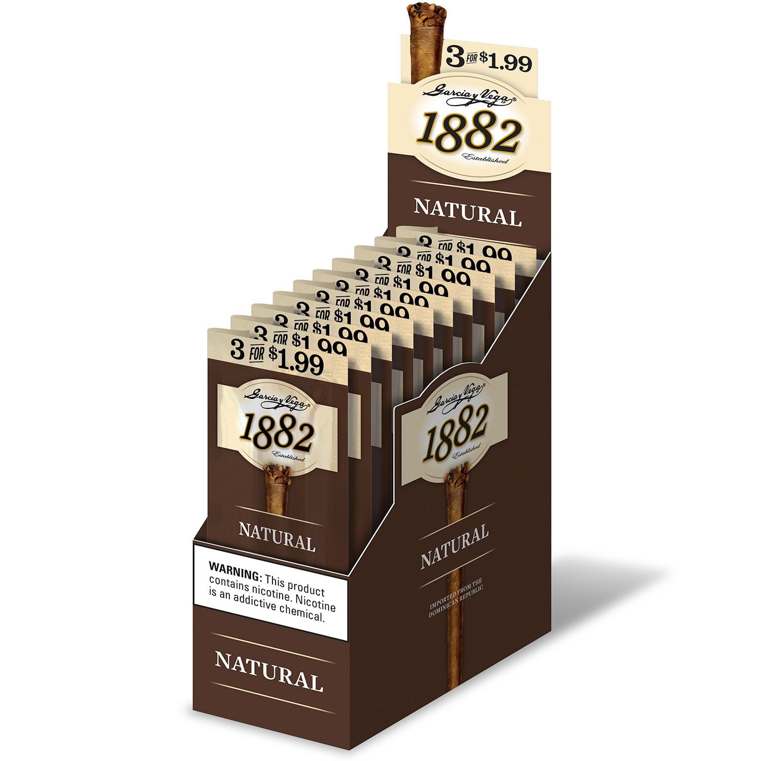 1882 Garcia Y Vega Natural Cigar 3 ct., 10 pk
