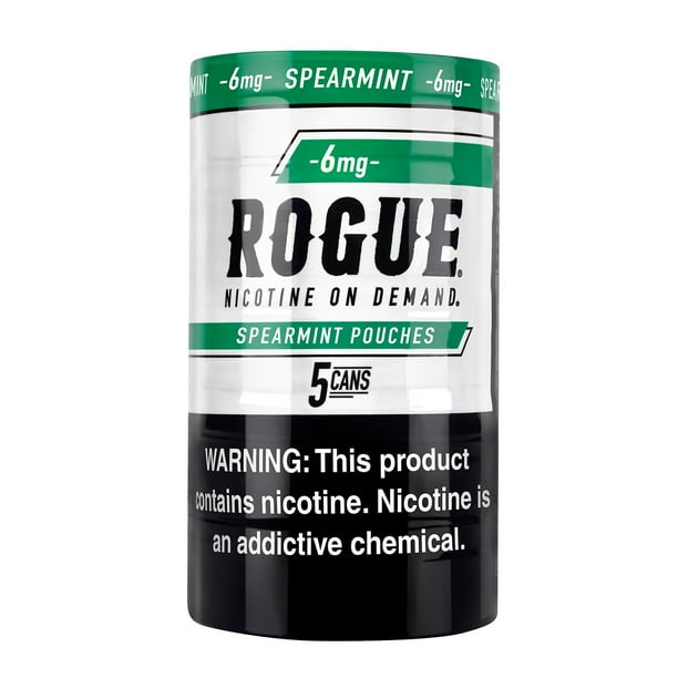 cheap tobacco pouches Rogue Oral Tobacco Nicotine Pouches, Spearmint, 6 mg, 20 ct., 5 pk