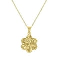 thumbnail image 1 of Diamond Cut Flower Pendant Necklace in 14K Gold, 1 of 6