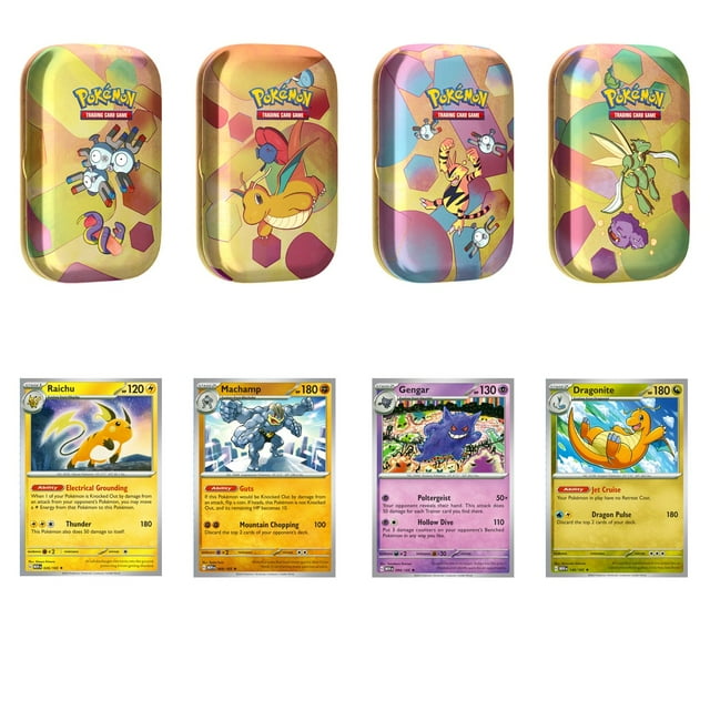 Pokémon 4 Mini Tins + 4 Promo Cards Bundle