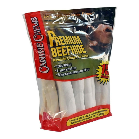 Canine Chews Premium All-Natural Beef Hide Canine Retrievers, 15 ct.