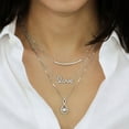 thumbnail image 6 of Dancing Lab Created White Sapphire and 0.12 CT. T.W. Diamond Infinity Pendant Necklaces in Sterling Silver, 6 of 6