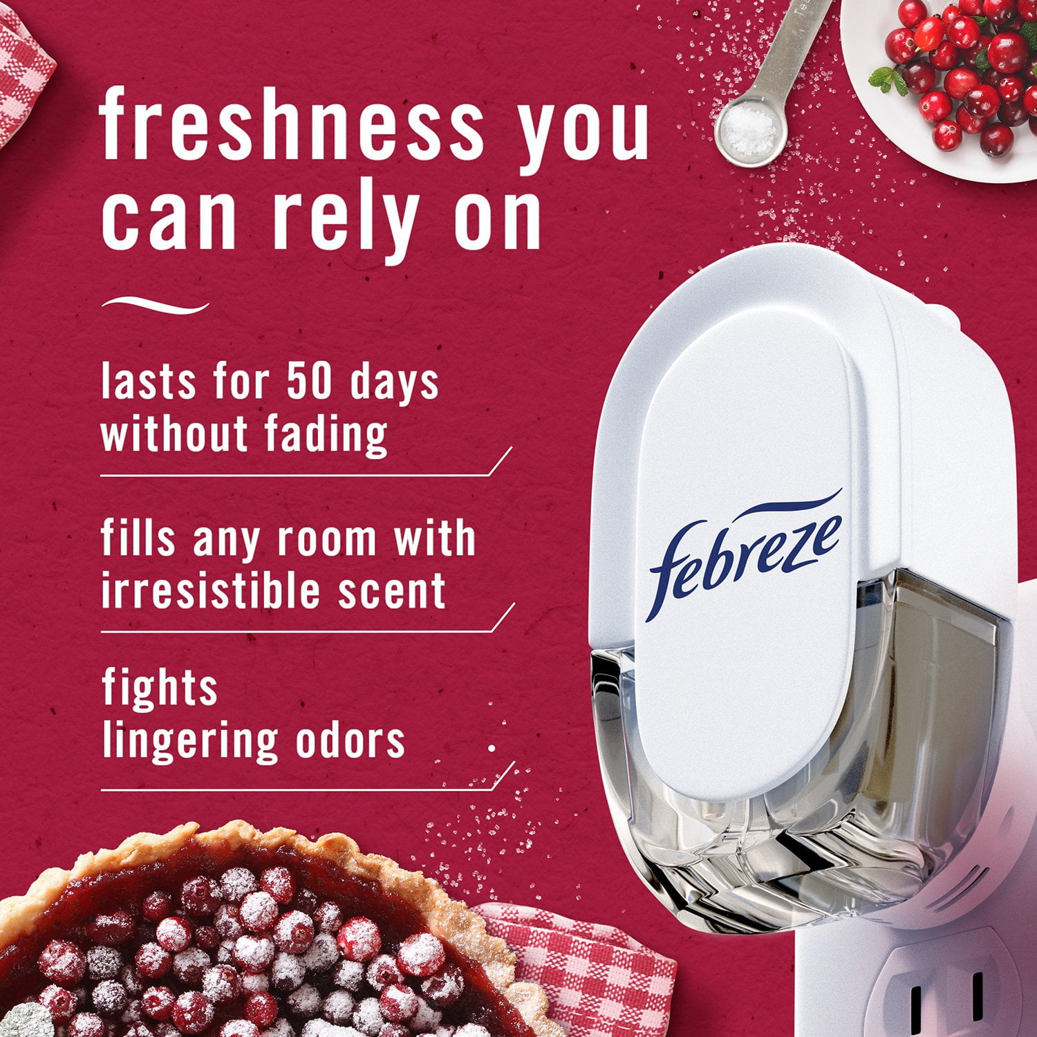 Febreze PLUG Air Freshener, Cranberry Crumble Crisp Fall Breeze