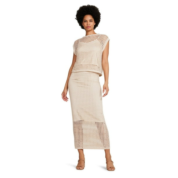 steve madden crochet dress Ladies Top Taille:34 btf26 Santimon Brown Dress Shoes Mini dress catching fish design detail