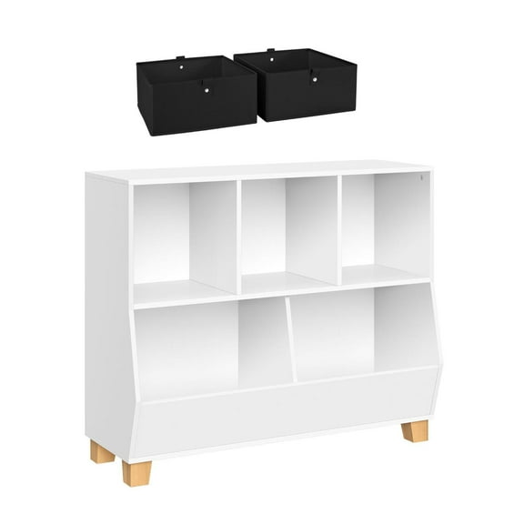 RiverRidge Kids Catch-All 35" Toy Organizer with Cubbies and Two 5" Fabric Bins