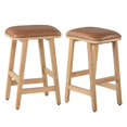 thumbnail image 3 of Bower Home Upholstered Wood Saddle Counter or Bar Stool, 2-Pack, 3 of 9