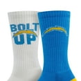 thumbnail image 3 of Los Angeles Chargers Adult 2-Pack Crew Socks, 3 of 3
