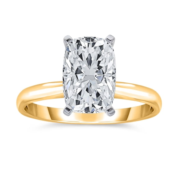 Lab Created Elongated Cushion Cut Diamond Ring