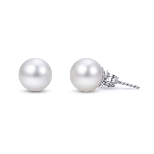 White Cultured Freshwater Pearl Stud Earrings