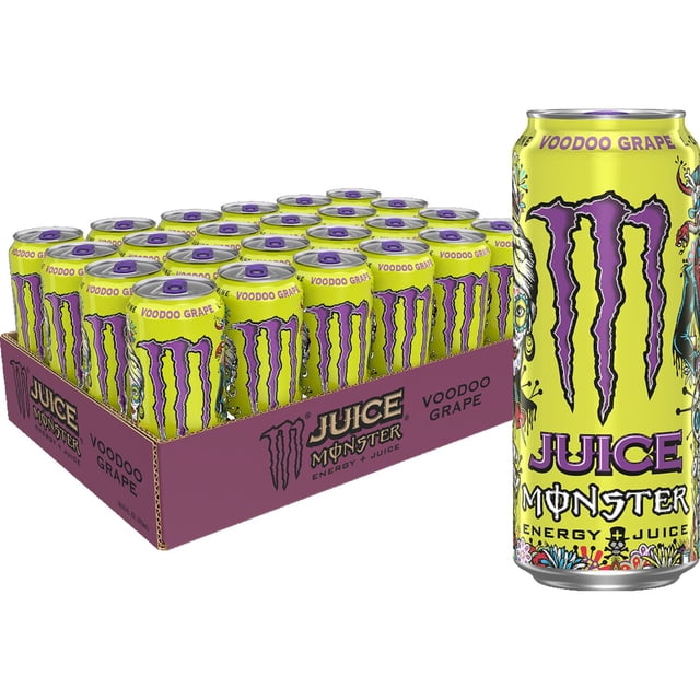 Monster Energy Juice, Voodoo Grape, Juice + Energy Drink, 16 fl. oz., 24 pk.