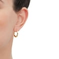 thumbnail image 4 of High Polish Round Tube Hoop Earrings in 14K Gold, 4 of 5