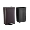thumbnail image 3 of Simpli-Magic Fluted Edge 13 Gallon (50L) Rectangular Step Trash Can, Hands-Free Soft-Close Lid, Premium Fingerprint-Resistant Finish for Kitchen and Recycling, Brown, 3 of 4