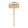 thumbnail image 3 of Lab Created Emerald Cut Gemstone & Diamond Ring in 14K Gold, 3 of 6