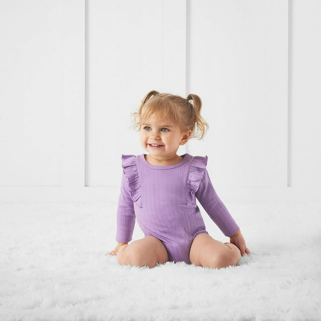 Member's Mark Baby 4-Pack Long Sleeve Organic Cotton Bodysuit