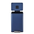 thumbnail image 1 of Simpli-Magic Fluted Edge 13 Gallon (50L) Rectangular Step Trash Can, Hands-Free Soft-Close Lid, Premium Fingerprint-Resistant Finish for Kitchen and Recycling, Blue, 1 of 4