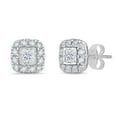 thumbnail image 1 of 0.50 CT. T.W. Princess Cut Halo Diamond Stud Earrings in 14K Gold, 1 of 7
