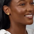 thumbnail image 4 of Diamond Cut Halo Flower Stud Earring in 14K Gold, 4 of 5