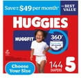 thumbnail image 1 of Huggies Little Movers HuggFit 360° Diapers, Sizes 3-7, 1 of 13