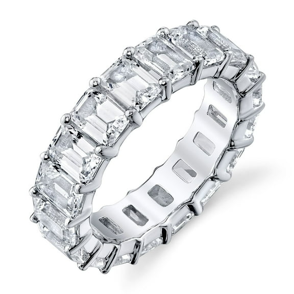 Lab Created White Sapphire Eternity Band in 14K Gold