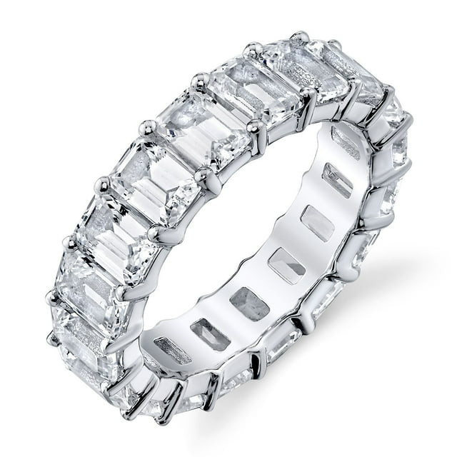Lab Created White Sapphire Eternity Band in 14K Gold