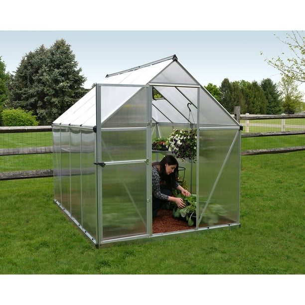 Palram - Canopia Nature 6' x 8' Greenhouse - Silver Frame - Twin