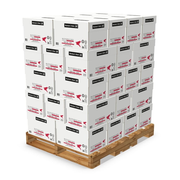 Member's Mark Multipurpose Copy Paper, 8.5 x 11", 92 Bright, 20 lbs., 40 Case Pallet (400 reams)