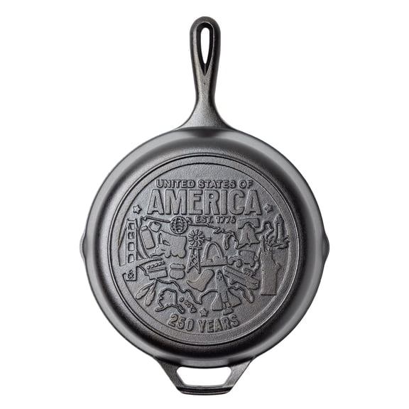 Lodge 12-Inch Seasoned Cast Iron Skillet, USA Icons