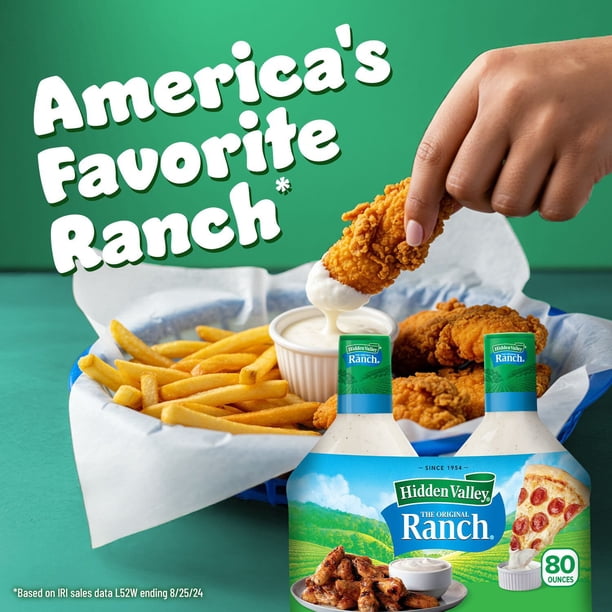 Hidden Valley Original Ranch Dressing, 40 oz Bottle, 2 Bottles/Pack