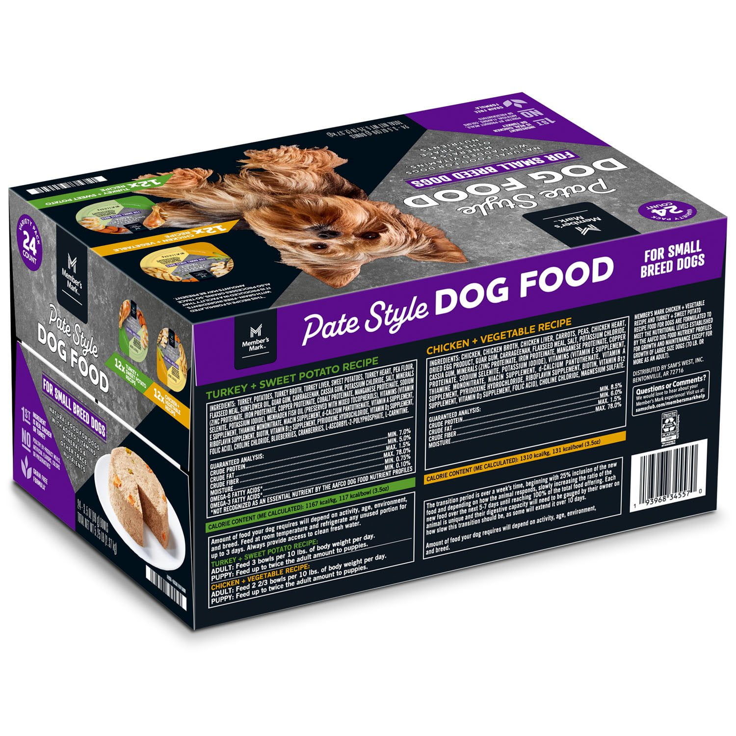 Member's Mark Variety Pack, Small Breed Pate Style Dog Food,