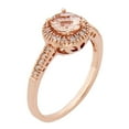 thumbnail image 3 of Round Cut Gemstone & 0.13 CT. T.W. Halo Diamond Ring in 14K Gold, 3 of 6