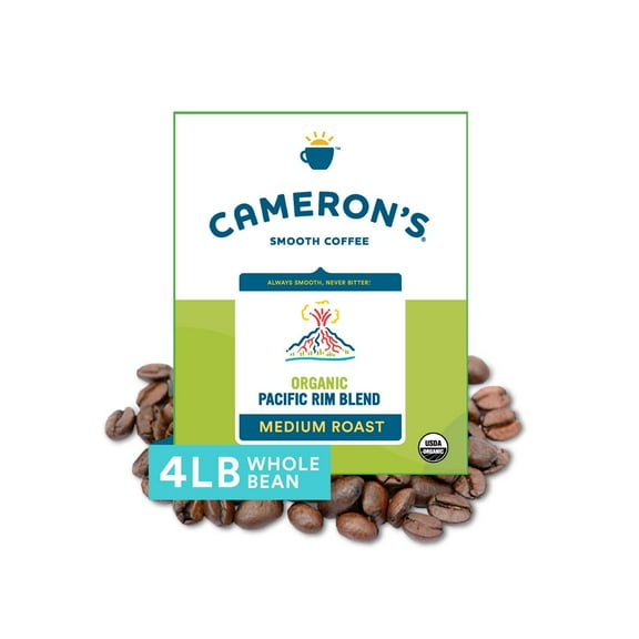 Cameron's Pacific Rim Medium Roast Organic Whole Bean Coffee 64 oz.