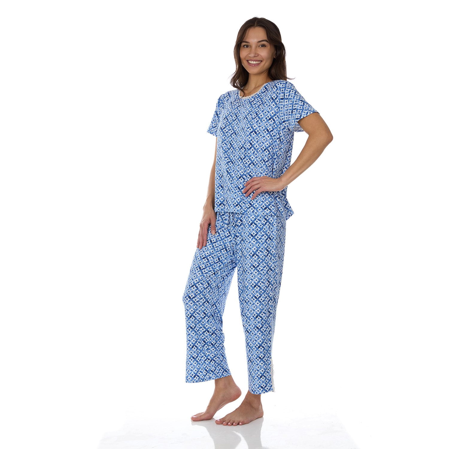 Flora Nikrooz 2 Piece Short Sleeve Capri PJ Set - Samsclub.com