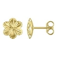 thumbnail image 3 of Diamond Cut Flower Stud Earrings in 14K Gold, 3 of 5