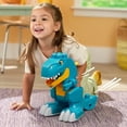 thumbnail image 6 of MEGA BLOKS Fisher-Price Build & Chomp Dinosaur T-Rex Block Toy with Rolling Wheels, 25 pc., 6 of 6
