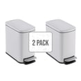 thumbnail image 1 of Simpli-Magic Bathroom Step Trash Can 2-Pack, Choose Color, 6 Liter / 1.6 Gallon Compact Bins with Hands-Free Foot Pedal and Quiet Soft-Close Lid for Bathroom, Bedroom, Office, 1 of 3